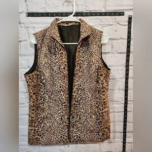 Allison Daley Leopard Print Zippered Vest